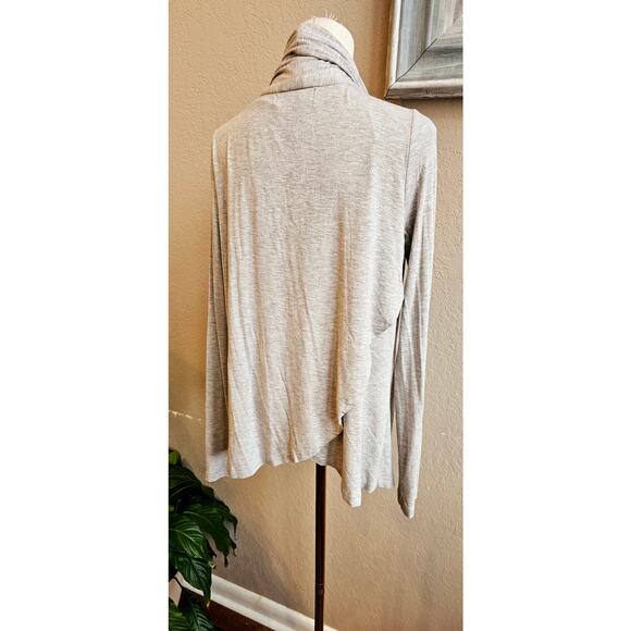 Karen Kane Women Open Front Stretch Waterfall Wrap Cardigan Sweater Size S Gray - Picture 3 of 5